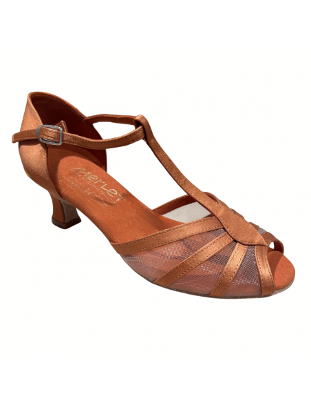Chaussures de danse Zurich – Merlet Karmina, cuir et satin, talon de 5cm