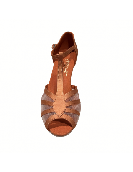 Chaussures de danse Zurich – Merlet Karmina, cuir et satin, talon de 5cm
