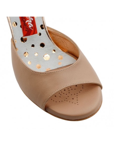 Tangolera chaussures de tango Iris Beige Veryfine Zurich – Talon de 7cm