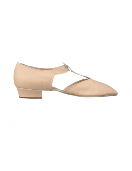 Chaussure de danse demi pointe en cuir souple, pour tous types de danse.