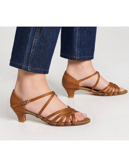 Flache Tanzschuhe S9216 dark tan - Veryfine Dance Shop Zürich