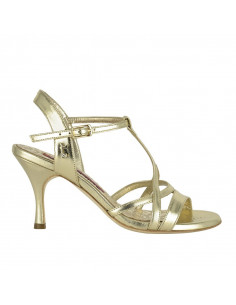Tango dance shoes in light gold leather or elegant bridal shoe