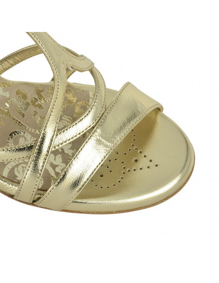 Tangoschuhe, platingoldenem Leder, argentinischen Tango, Brautschuhe