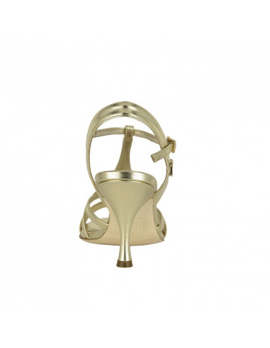 Chaussures de danse cuir platin doré, tango argentin, chaussure de mariée
