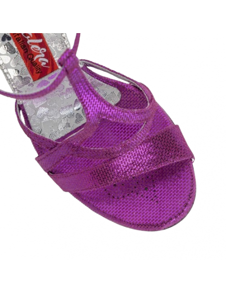 Chaussures de danse cuir violet, tango argentin, chaussure de mariée