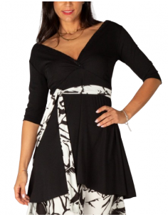Dance top by Rossa Spina Italy in black lace fabric for argentine tango or ballroom