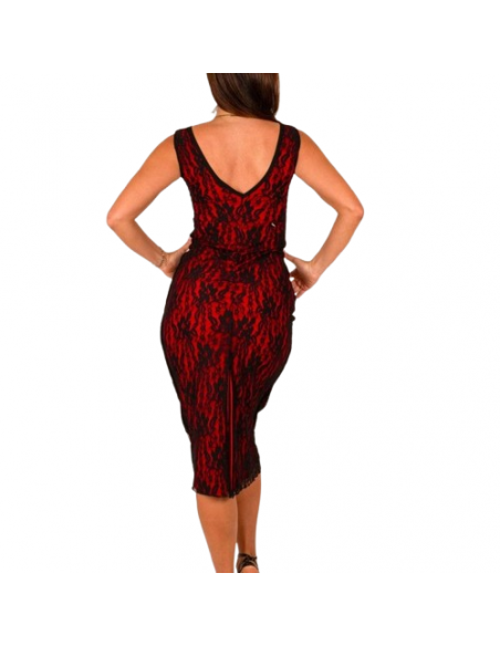 Abito da tango Rossa Spina Desie Pizzo – Abbigliamento da ballo Zurich Veryfine