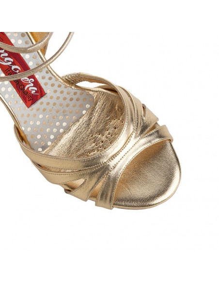 Scarpe da ballo Tangolera Chiara Platino Laminato Zurigo - tacco 7cm