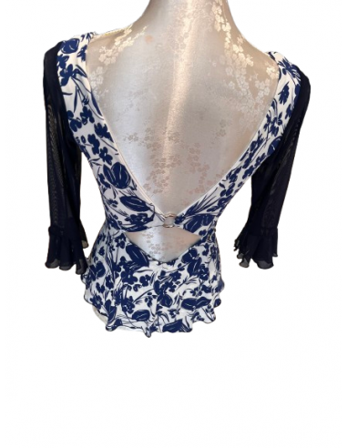 Haut de tango de Rossa Spina Italy en tissu stretch fleuri