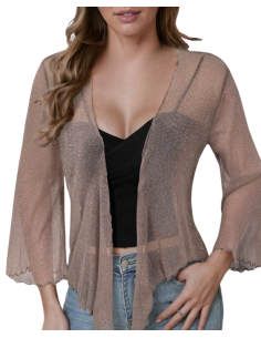 Boléro taupe scintillant – Tenue de danse & chaussures de danse Zurich | Robes de danse Zurich