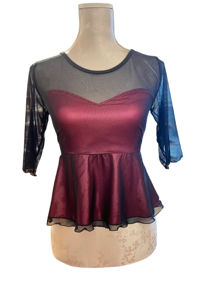 Haut de tango de Rossa Spina Italy en tissu stretch noir