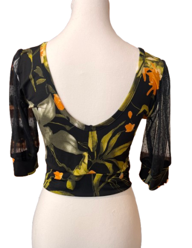 Haut de tango de Rossa Spina Italy en tissu stretch fleuri