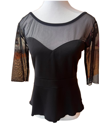 Haut de tango de Rossa Spina Italy en tissu stretch noir