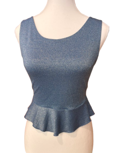 Tanztop von Rossa Spina aus blauem Glitter-Stoff - Veryfine Zürich 2