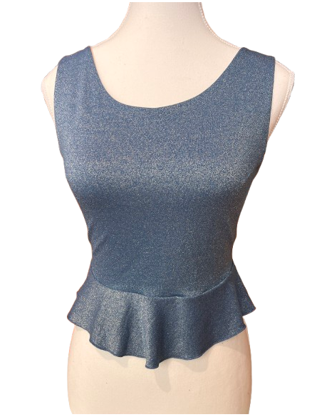 Haut de tango de Rossa Spina Italy en tissu stretch bleu