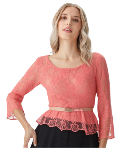 Dance top by Rossa Spina Italy in lace fabric for argentine tango