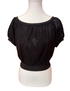 Top da ballo di Rossa Spina Italy in tessuto elasticizzato nero per tango argentino