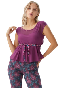 Haut de tango de Rossa Spina Italy en maille violet stretch elegant
