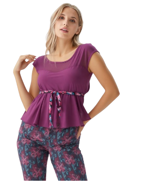 Haut de tango de Rossa Spina Italy en maille violet stretch elegant