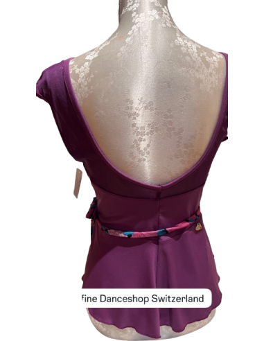 Dance top by Rossa Spina Italy in violet mesh fabric for argentine tango