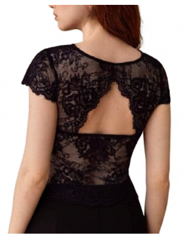 Black lace dance top with sequins - Veryfine Zurich
