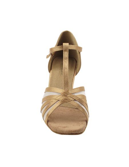 Dance Shoes for Salsa VeryFine 16612 tan satin - Veryfine Dance Shop Zürich