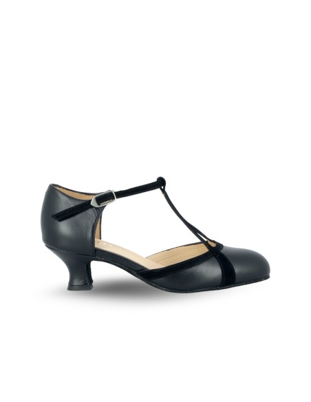 Scarpe da ballo Zurigo – Ballerina Merlet Betty, pelle nera, tacco 4cm