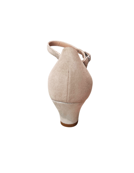 Scarpe da ballo in pelle camoscio beige per ballo di sala o salsa o tango