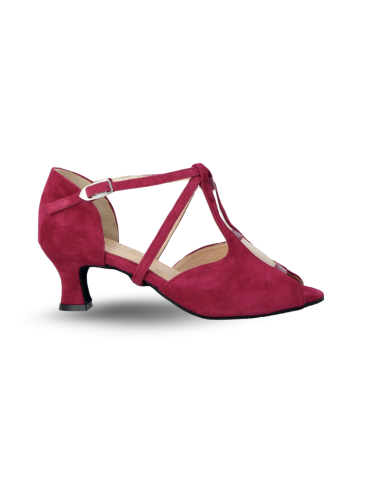 Dance Shoes Zurich – Merlet Katia French, genuine cherry red suede, 5cm heel