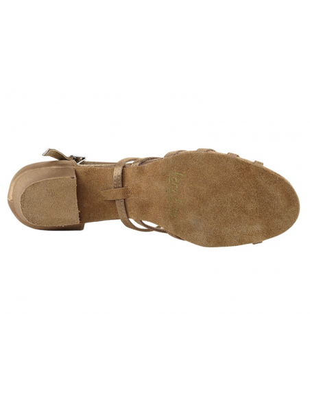 Dance shoes with 2.5cm heel in tan satin - Veryfine Dance Shop Zurich