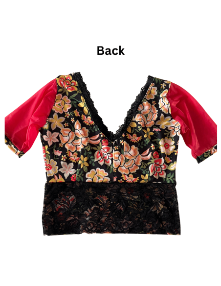 Haut de tango de Rossa Spina Italy en tissu stretch fleuri