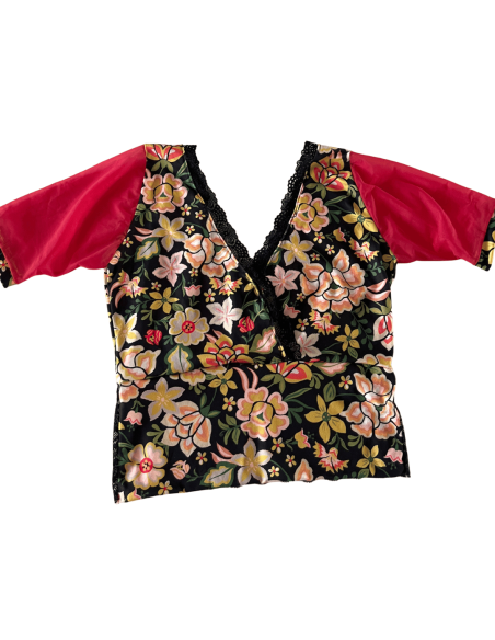 Haut de tango de Rossa Spina Italy en tissu stretch fleuri