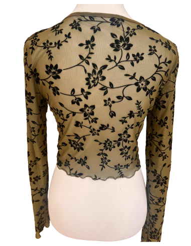 Boléro olive en maille florale – chaussures de danse Zurich | Vêtements