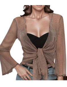 Bolero Taupe Glitter – Tanzoutfit & Dance Shoes Zurich | Tanzkleider Zürich