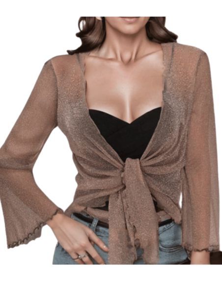 Bolero Taupe Glitter – Tanzoutfit & Dance Shoes Zurich | Tanzkleider Zürich