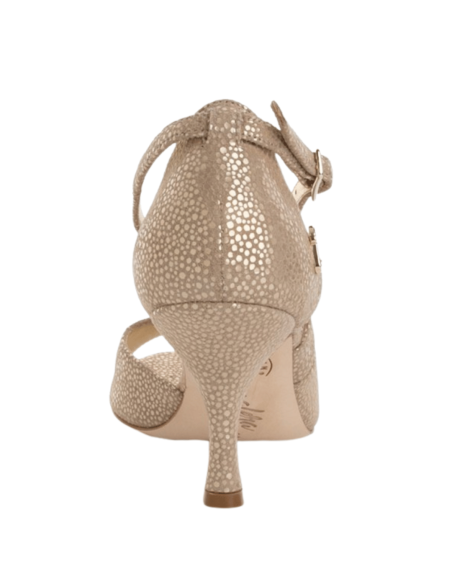 Tangolera Tango Dance Shoes Elisa Camoscio Beige Puntino  - 7cm heel