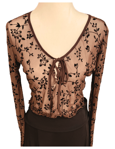 Chocolate floral mesh bolero – Dance Shoes Zurich | Dancewear Zurich