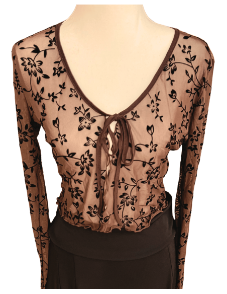 Chocolate floral mesh bolero – Dance Shoes Zurich | Dancewear Zurich