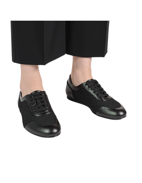 Top Tanz Ocean Schwarz -  Leder Damentanzsneaker – Dance Shoes Zurich