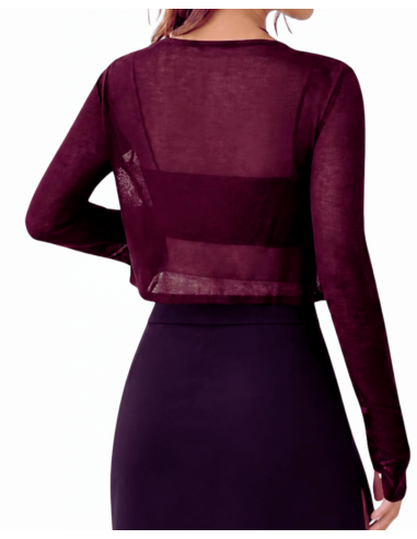 Bolero in dark cherry red viscose – Dance Outfit & Dance Shoes Zurich