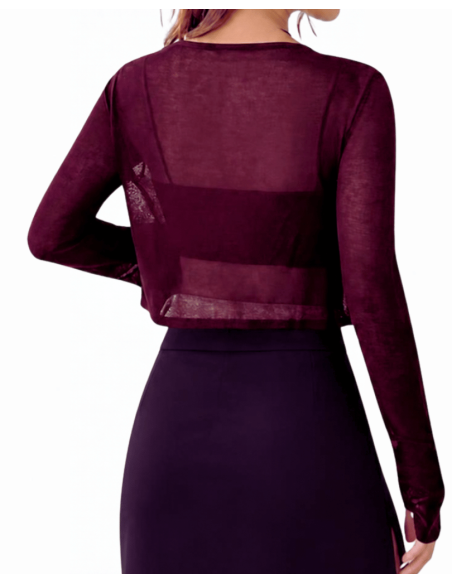 Bolero in dark cherry red viscose – Dance Outfit & Dance Shoes Zurich