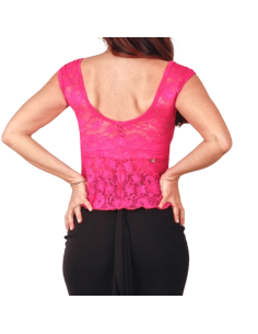 Top da ballo di Rossa Spina Italy in tessuto elasticizzato fiori per tango argentino 2