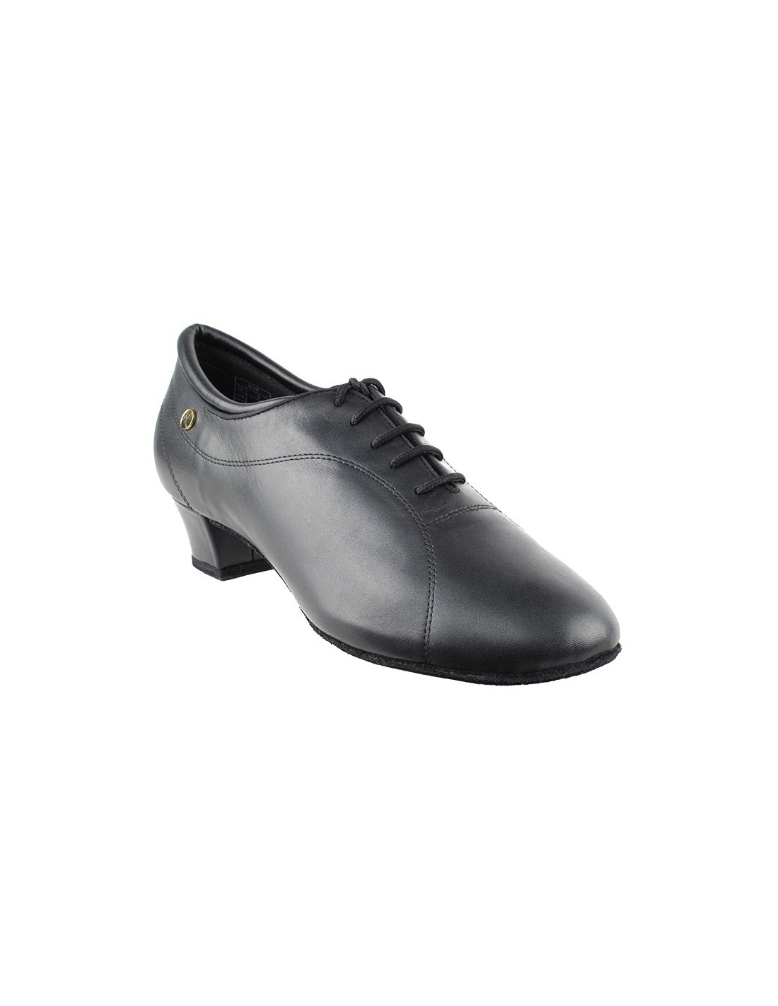 Mens latin dance shoes in black leather with full sole for dance  competitions