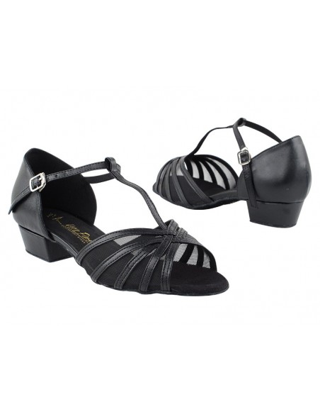 Chaussures de danse femmes en noir et petit talon pour danse de salon ou la salsa