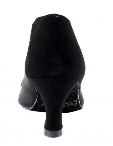 Scarpa da ballo donna in nabuk nero e tulle per salsa, ballo di sala, tango