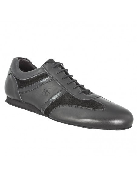 Sneaker da ballo uomo in pelle nera TopTanz 1201 per danza standard, salsa, bachata