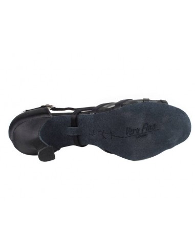 Dance Shoes for Salsa, Bachata, VeryFine Sera1605 black satin - Dance Shop Zürich
