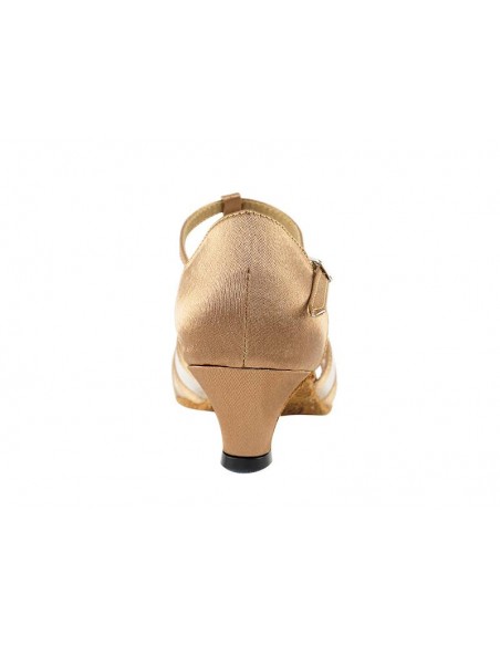 Nude Satin Dance shoes Nina 16612 with low heel - Veryfine Dance Shop Zurich