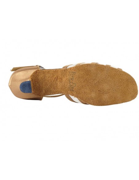 Nude Satin Dance shoes Nina 16612 with low heel - Veryfine Dance Shop Zurich