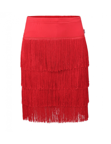 Jupe de salsa avec franges en rouge